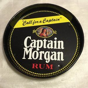 Vintage & very colorful Captain Morgan Rum advertising serving tray